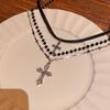 Retro Y2K Dark Punk Beaded Necklace - Multi-layered Clavicle Chain for Women