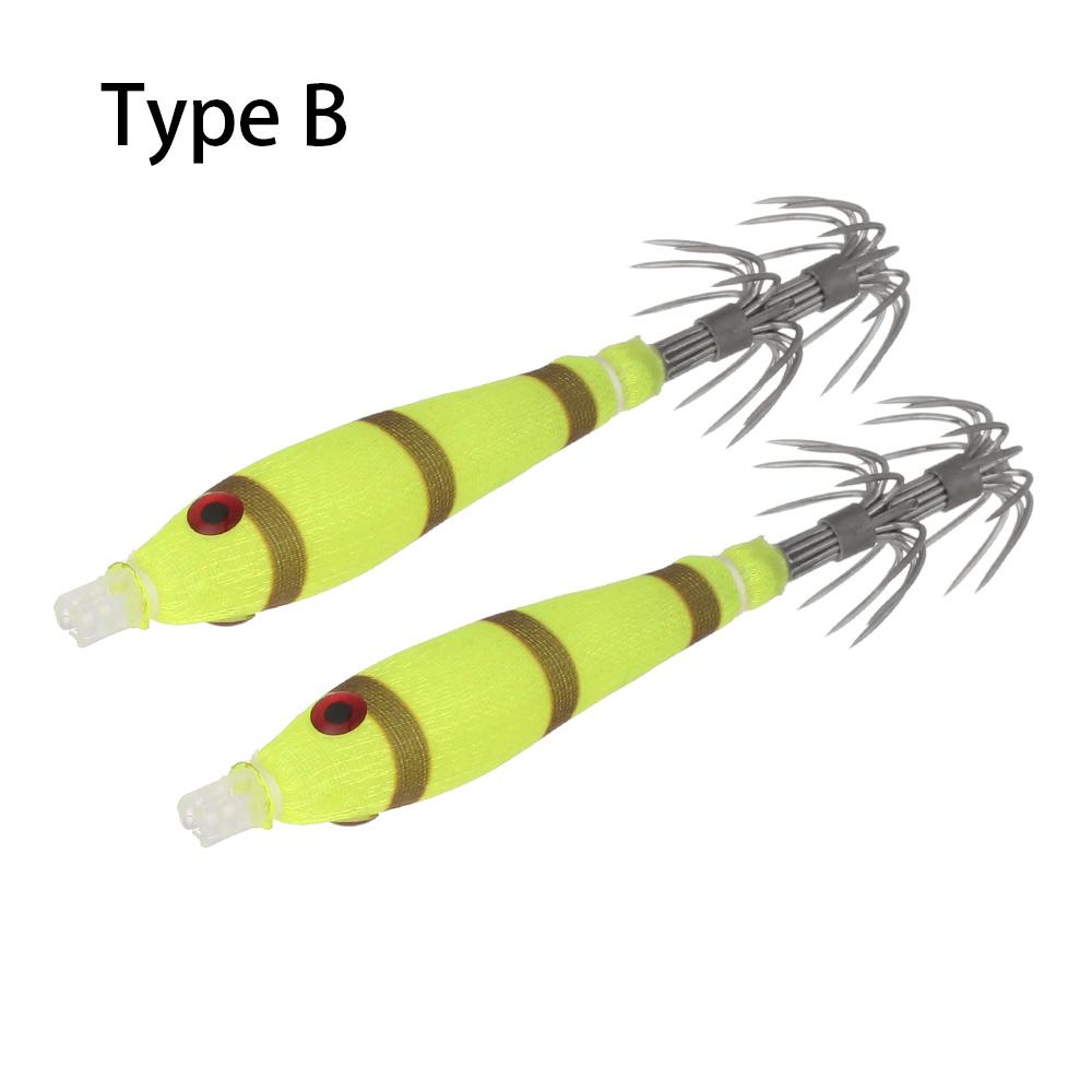 2Pcs Tube Blowing Luminous UV Blowing Tube Octopus Jig Hook Shrimp Bait Bazooka Squid Hook Cloth Roll Sea Fishing Explosion Hook