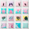 Nordic Ins Style Pink Tropical Leaf Pillowcase Home Fabric Sofa Pillow Cushion Cover