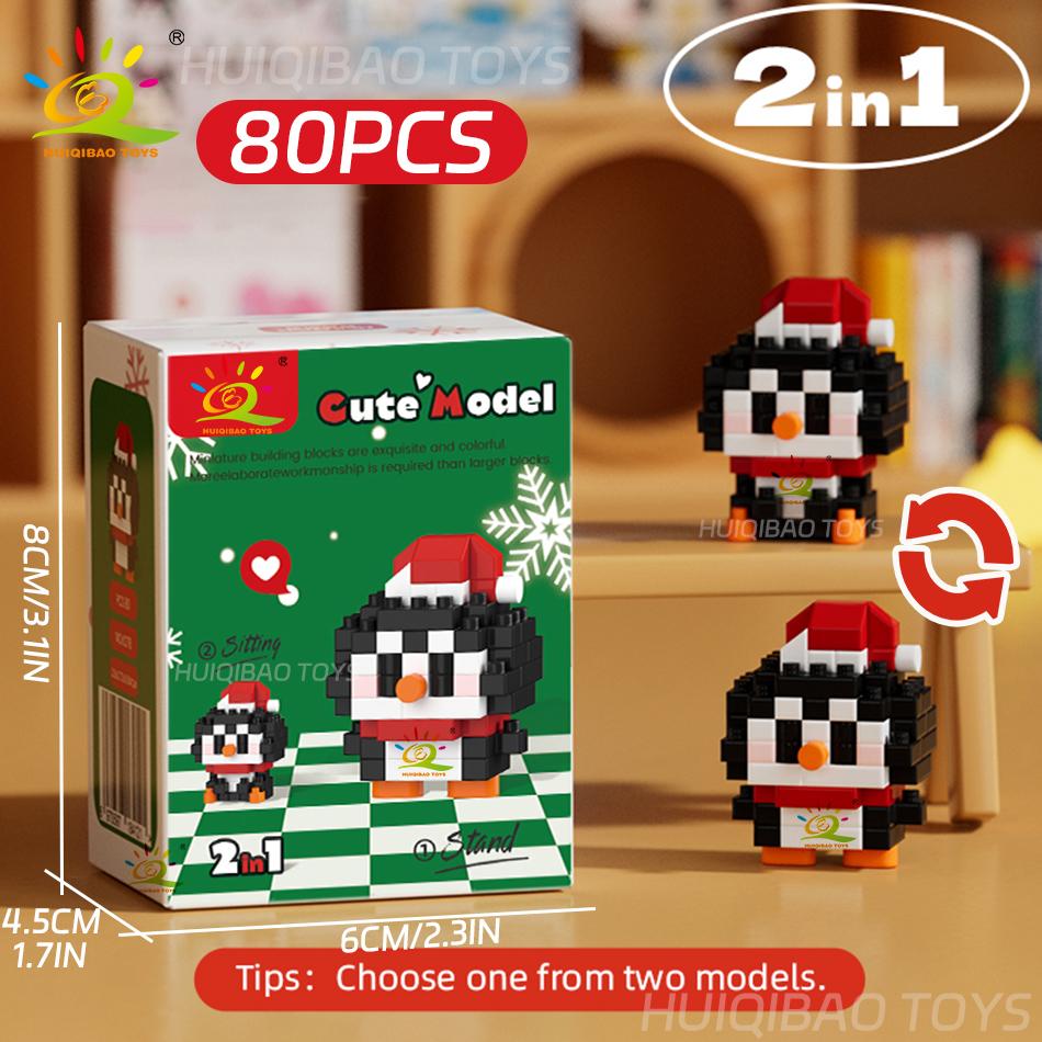 Non-Toxic Mini Christmas Santa Claus Micro Model Building Blocks Diy Tree Elk Snowman Set Bricks Toys For Children New Year Gift