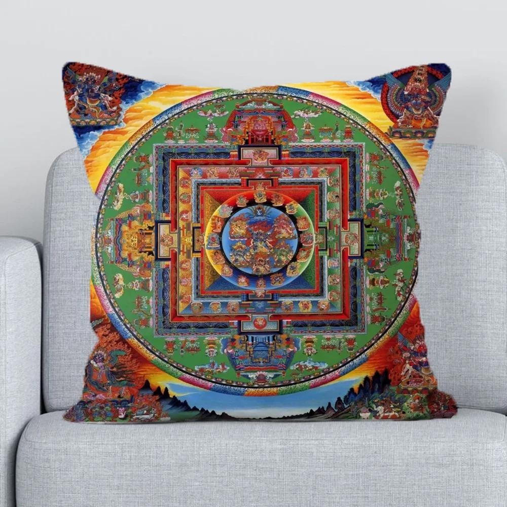 Mandala Style Decorative Pillowcases for Pillows Chair Cushion Cover xcm Fall Decor Pillowcase Short Plush Pillow Hugs