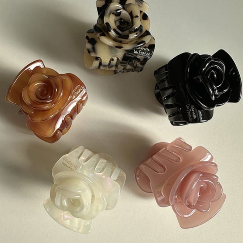 

mosxe Double rose hair clip (5color) aurora