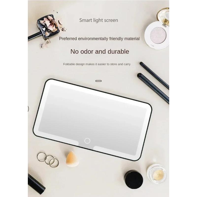 LED-Lichtmodus, stufenlos dimmbarer Kosmetikspiegel für Sonnenblenden, wiederaufladbarer Kosmetikspiegel mit Berührungssensor, praktischer Kosmetikspiegel fürs Auto