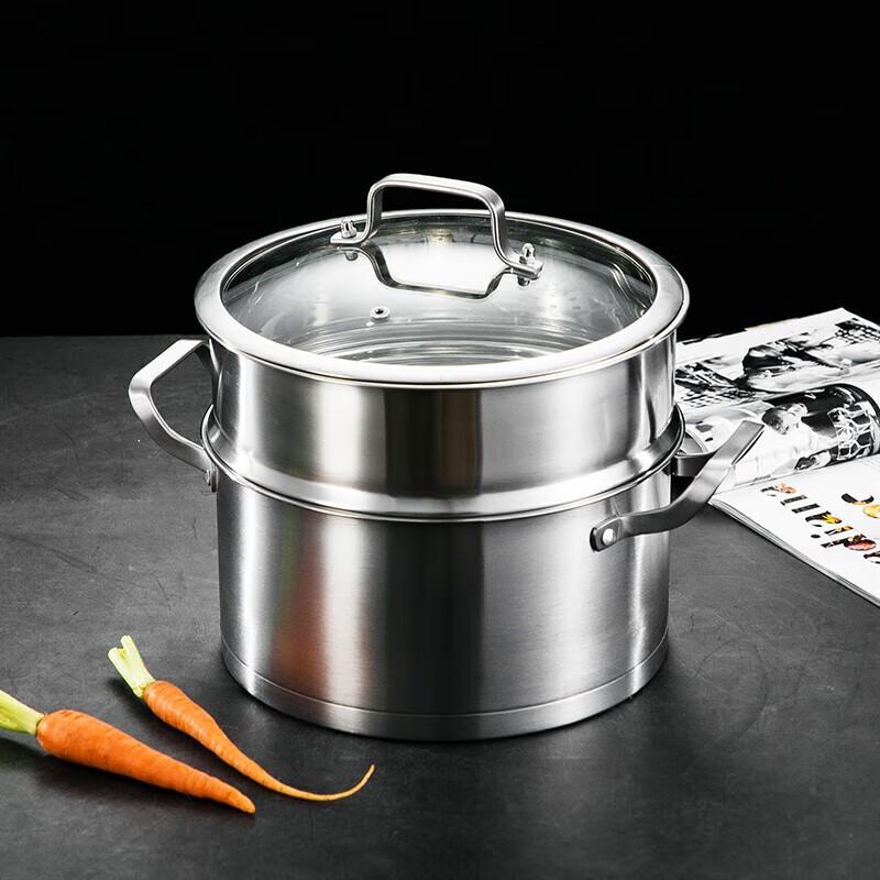 2-Layer 26cm 430 Stainless Steel Steamer Pot