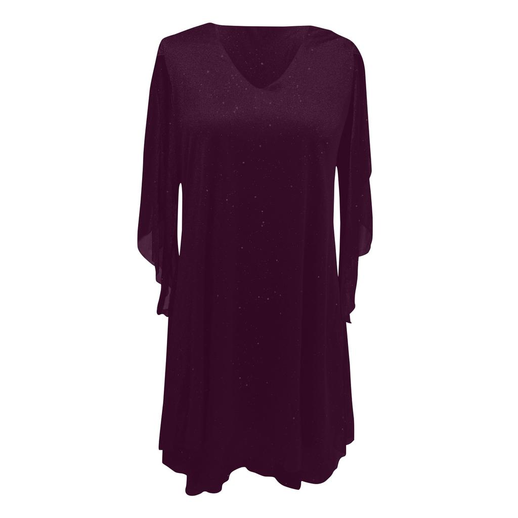 Women's Fashion Long Casual Dress With Irregular Sleeves In Color Sequins