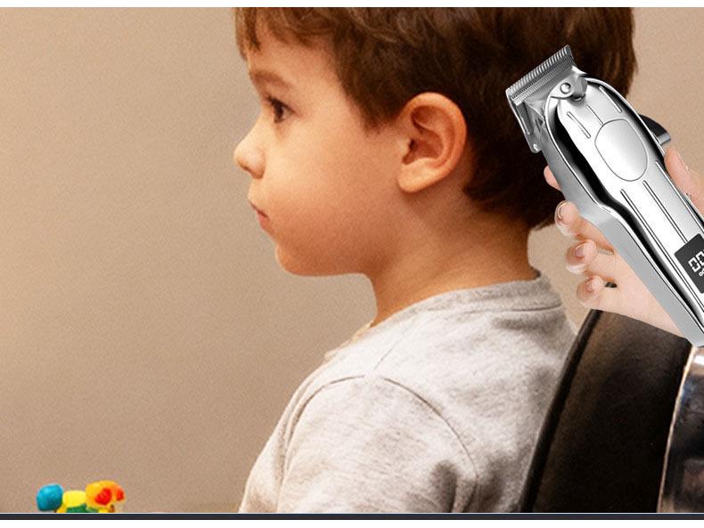 Professional Grade Electric Hair Clipper for Men with Digital LCD and Stainless Steel Blades