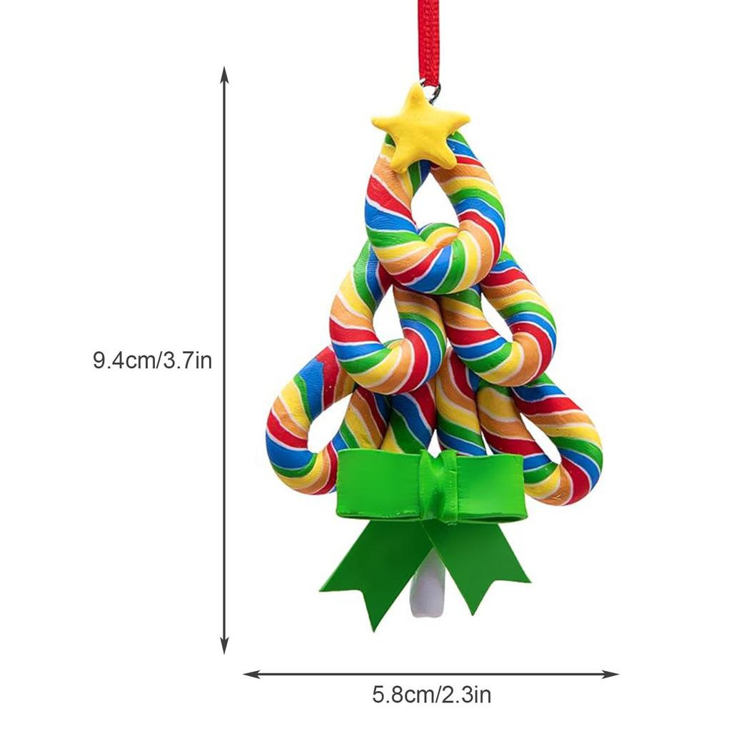 7pcs Christmas Lollipop Ornaments- Rainbow Lollipop Hanging Ornaments-Christmas Candies Ornament for Xmas Tree Party Decoration