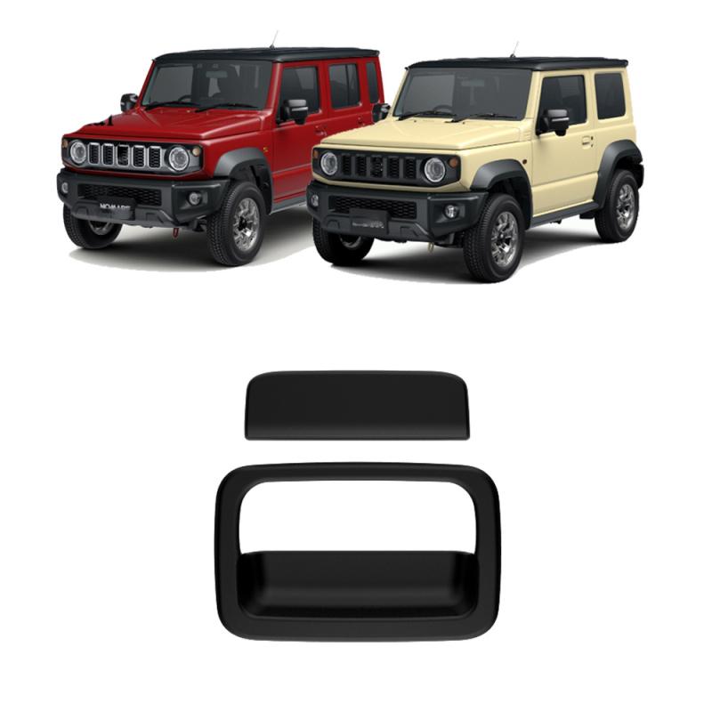 For Suzuki Jimny 2018-2025 JB74 JB64 ABS Black Chrome Rear Tailgate Door Handle Ring Handle Cover Decoration Car Accessories