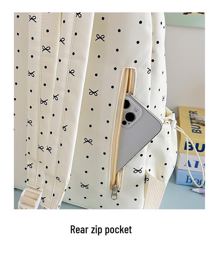 Polka Dot Bow Backpack for Girls - Versatile, High-Value School Bag for Middle & High School Students