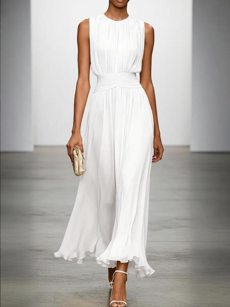 European & American Fashion Sleeveless Slim-fit Elastic Waist Dress - Soft & Comfortable 2026