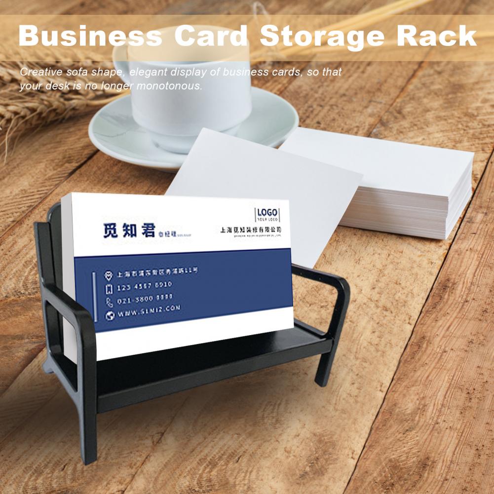 Business Card Holder Sofa Shape ABS Creative Bench Desktop Name Card Storage Display Stand Organizer Rack Office Supplies