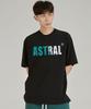 ASTRAL PROJECTION Astral Ocean Lettering Round Neck 40-Count Double-Weave Cotton Short Sleeve T-Shirt_Black