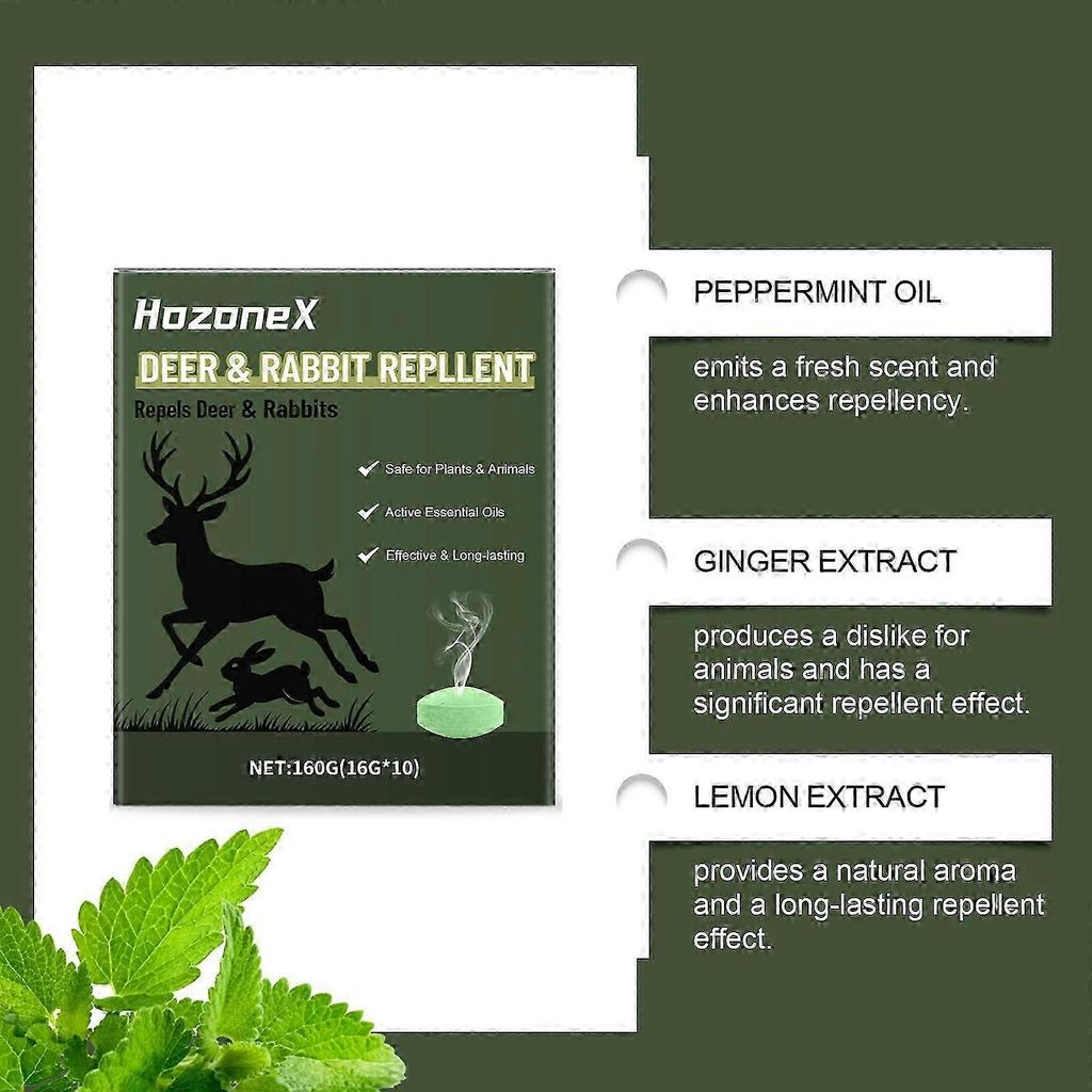 Deer & Rabbit Repellent Pills, For Home, Outdoor & Garden Use, Plant-Oil Scent Deterrent, Long-Lasting Protection