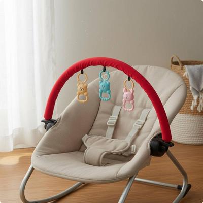 Infant Bouncer Toy Arch Wooden Beads Rocker Bar Attachment Colorful Design for Infants, Infants