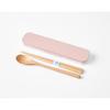 Takenaka mayu Wooden Chopsticks & Spoon Set PK 18cm Pink, mayu Series, Warm Wooden Texture, Antibact