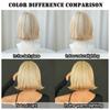 Daily Date Short Straight Synthetic Wigs for Women Blond Beige Bob Wigs with Bangs Cosplay Party Heat Resistant Fake Hair