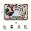 Vintage Metal Sign Rooster Chickens Wall Art Decor Garden Home Farmhouse