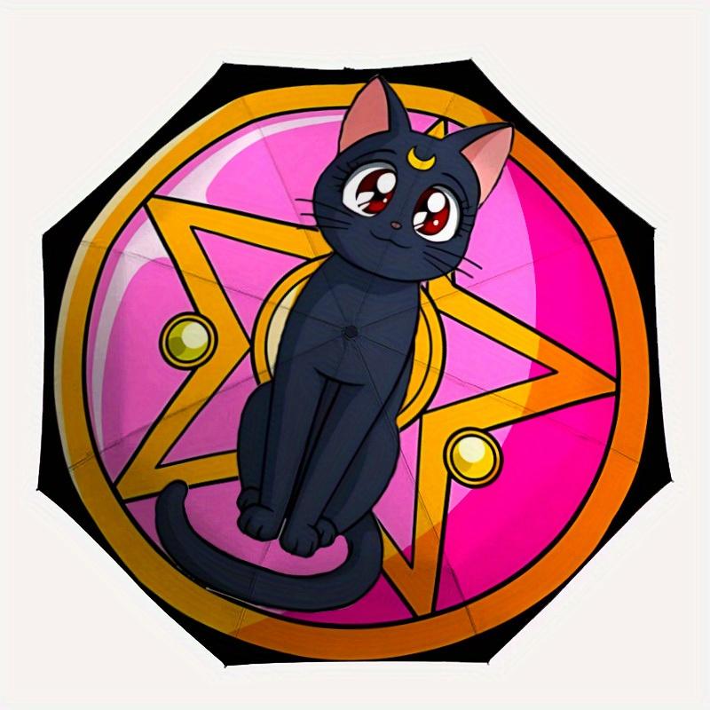 

1pc Sailormoon Cat Automatic Cute Umbrella - Foldable with 8 Iron Ribs, Portable for Outdoor, Gift, Outdoor Umbrell143