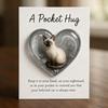 Cat Memorial Pocket Hug with Inspirational Card Emotional Support Love Heart Shaped Cat Pocket Token Decoration Cat Owners Keepsake Gift