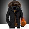 Winterjacke für Herren, mittellang und lang, Fleece, verdickte Baumwolljacke, Baumwolljacke für Herren