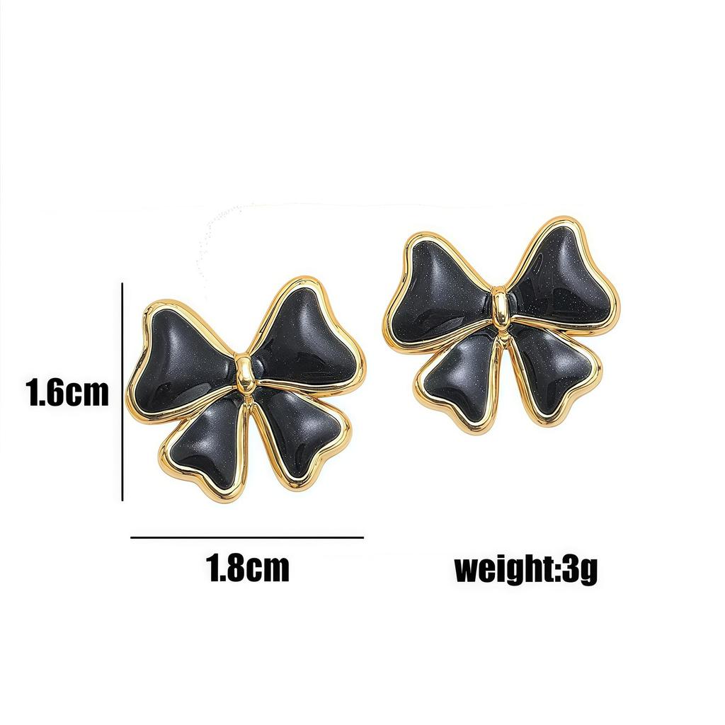 Stainless Steel Drip Oil Butterfly Earrings for Women - Versatile & Fashionable Titanium Steel Jewelry