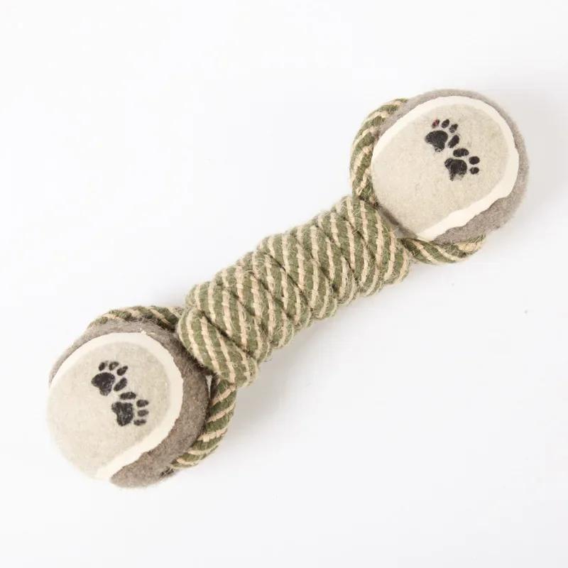 Pets Chew Toy Cotton Rope Tennis Dumbbell Rubbertoy Ball Medium Large Dog Interactive Toy Animal Playing Supplies