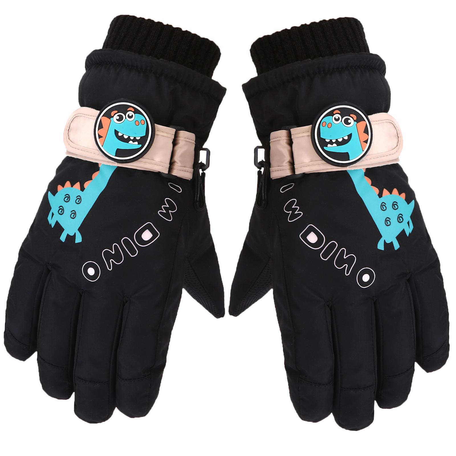 

Children s Ski Gloves Cartoon Cute Winter Outdoor Skiing Cycling Warm And Wear Resistant One Size чорний