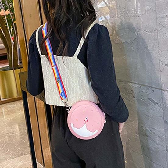 NUOBESTY Borsa A Tracolla Arcobaleno Per Bambine: Zainetto Leggero In Cotone Con Nappe E Tracolla Regolabile