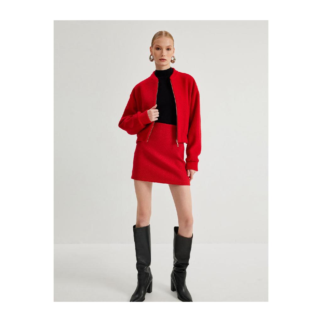 Mini Tweed A-line Skirt Slim Fit