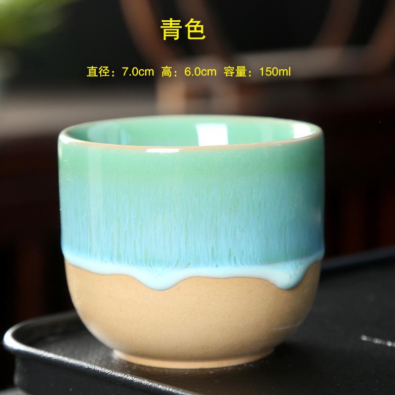 Kiln Change China Ceramic Tea Cup Pottery Jianzhan Drinkware  Temmoku Glaze Porcelain Kung Fu Cups Set for Water Latte Milk