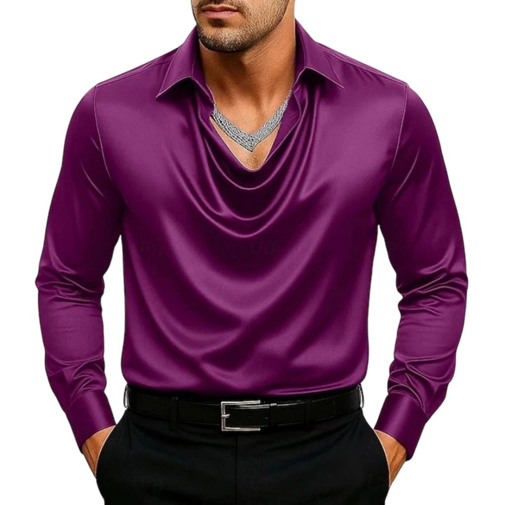 Men's  Temperament  Solid Color  Dangling  Shirt