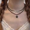 Personalized Punk Star Heart Cross Chain Double Layer Necklace For Men Women Y2K Fashion Trend Rock Party Grunge EMO Accessories