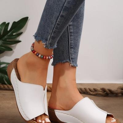 Summer New Slope Heel Platform Slippers European and American Fashion Foreign Trade Large Size Spot Beach Cool Slippers Fish Mouth Cool Slippers