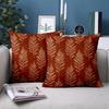 1 pieces -2D flat printing Red Pillows With Golden Leaf Pattern For Home Polyester pillowcase, sofa decorative cushion cov