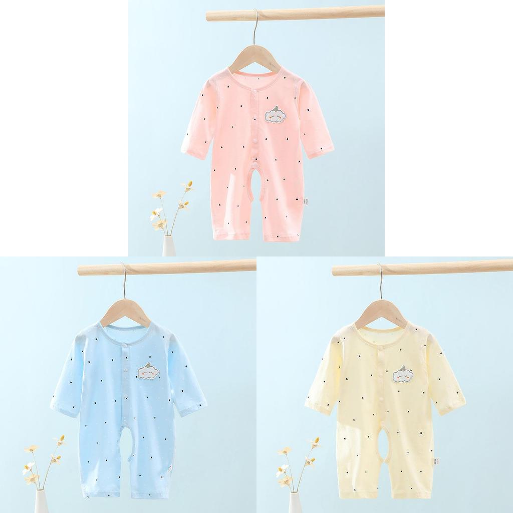 Baby Cotton Long Sleeve Romper With Open Crotch For Newborns And Infants