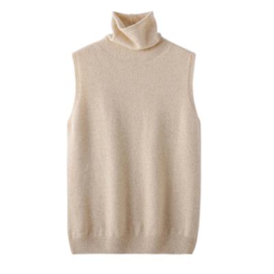 Women's Autumn and Winter Sleeveless Knitted Vest Solid Color Slim Temperament Bottoming Shirt