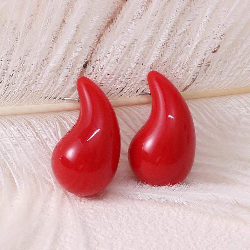 Trendy Vintage Burgundy Acrylic Drop Earrings For Women Wholesale Autumn Winter Ear Accessories