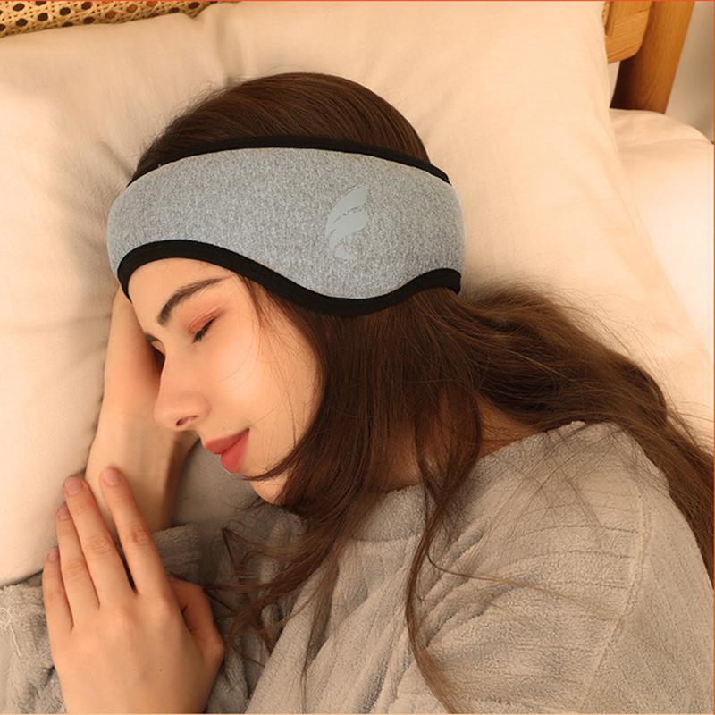 Sleep Mask Blackout For Relaxing Plush Blindfold Cotton Sleeping Blindfold For Men Women Anti-noise Earmuff