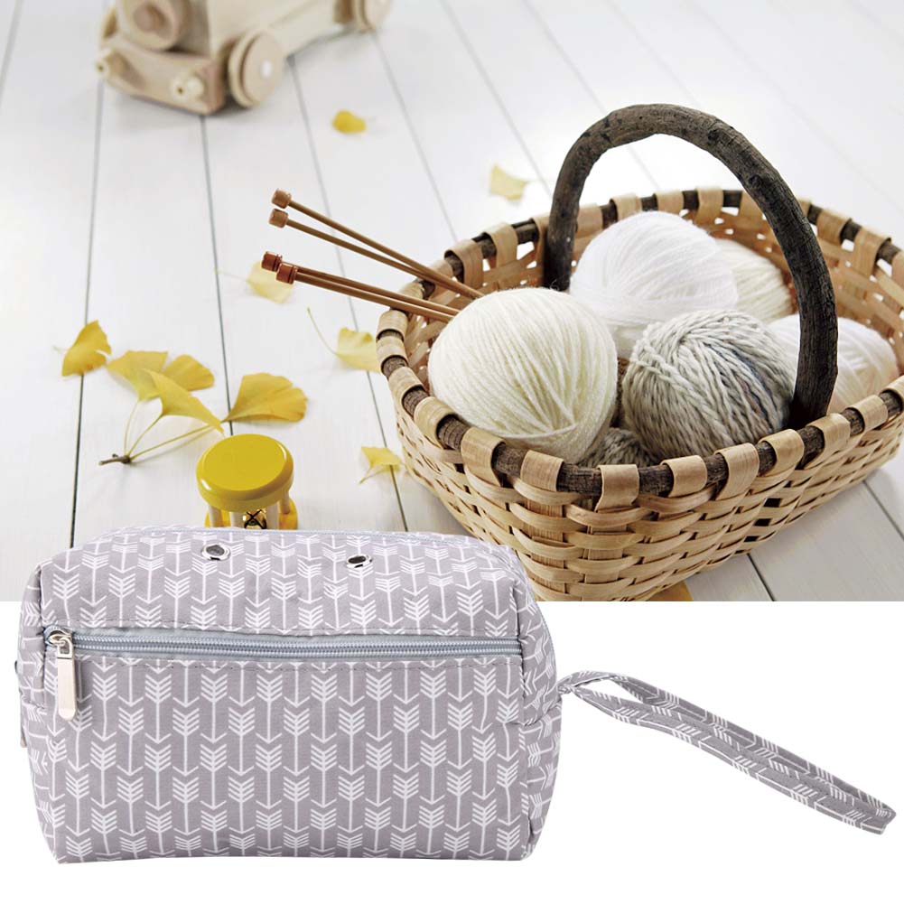 Прочная и мягкая сумка для хранения шерстяных вязаных крючком инструментов одежды свитеров (Квадратный серый S)