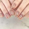 24Pcs Simple False Nails with Glue Short Almond Fake Nails Glitter Aurora Round Head Full Cover Nail Tips Oval Press on Nails