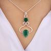 Green Onyx Gemstone 925 Sterling Silver Designer Jewelry Pendant 1.60" For Wedding Gift PP-13-33