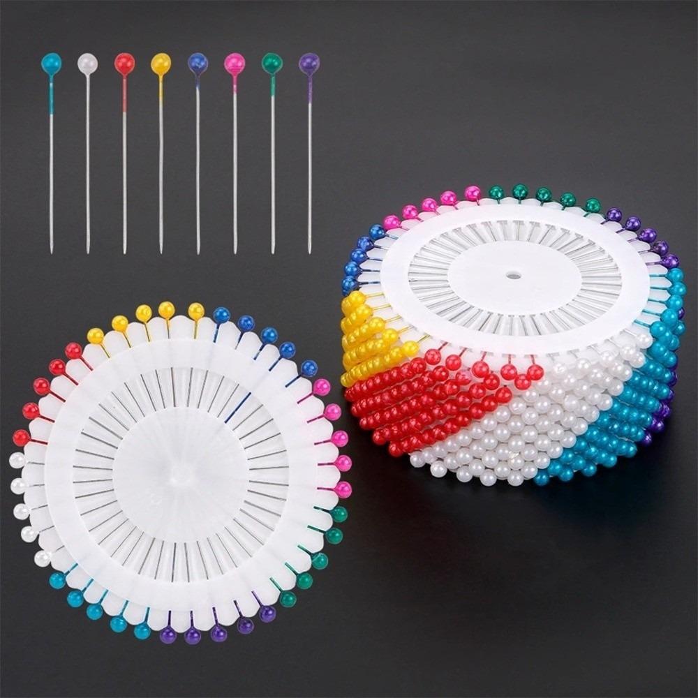 480PCS Bead Pin Colorful Positioning Pin Large Size Shaping Dressmaker Pin Pearl Head Fixing Pin Tailoring