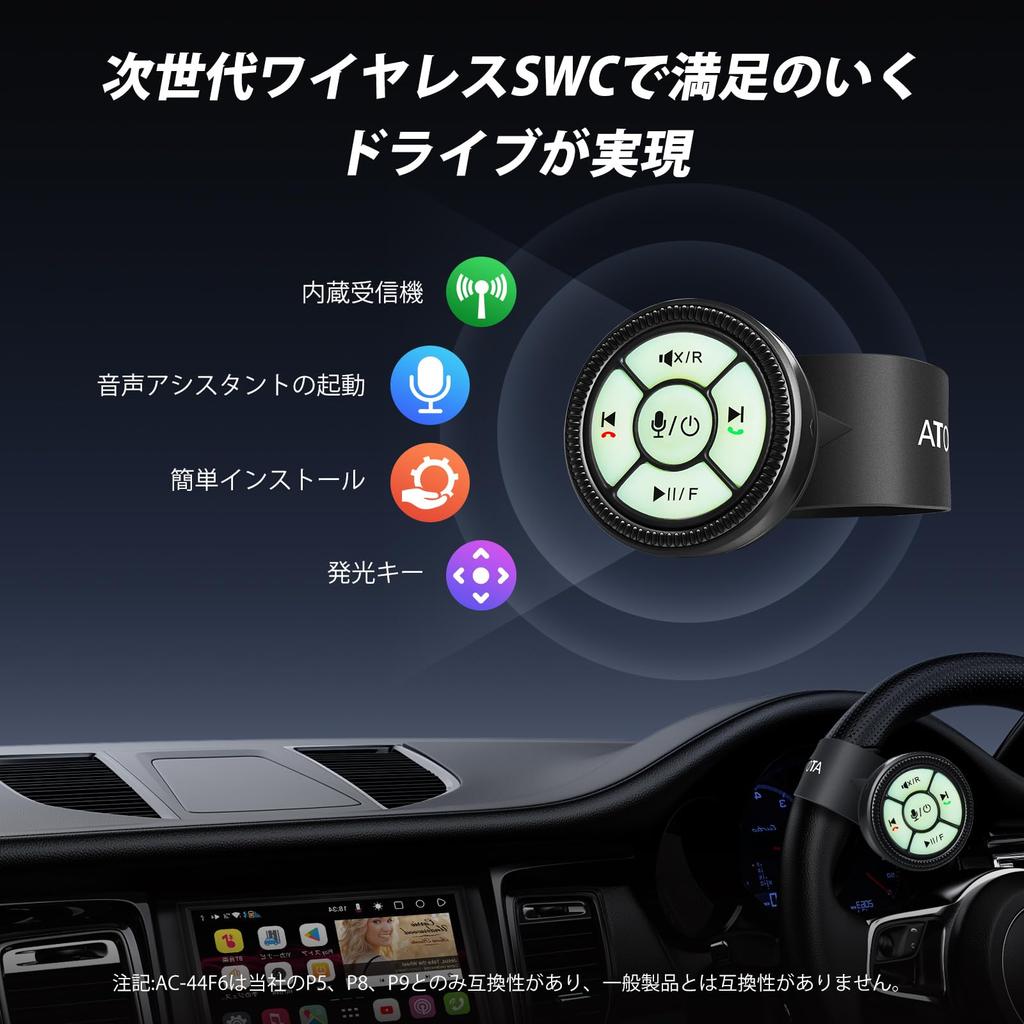 ATOTO Wireless Remote Control with Illuminated Buttons and Key Mapping for and P9 Portable Car Stereos Compatible with or S8 AC-44F6 Watchband-Style