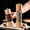 Manual Acrylic Adjustable Wooden Kitchen Tool Spice Grinder Salt and Pepper Mill Sea Salt Jar