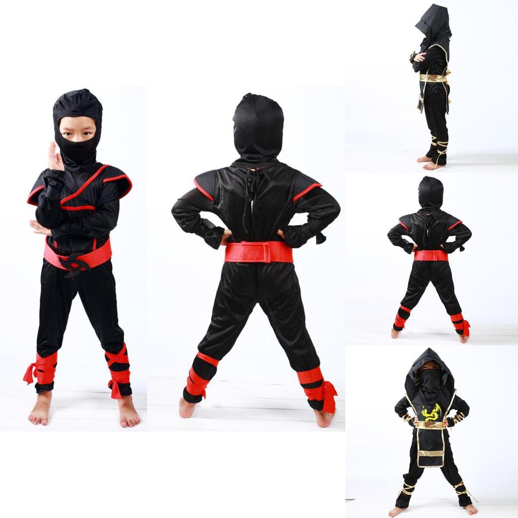 Ohromující chlapecký dětský kostým nindži, vraha, samurajského bojovníka na Halloween