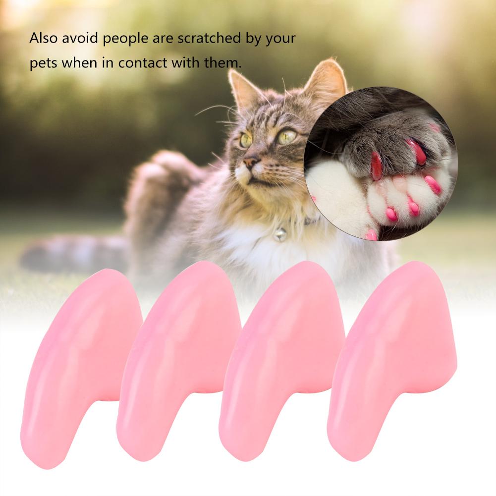100 Stück Haustier Katze Weiche PVC-Nagelabdeckung Kralle Wrap Pflegezubehör (Hellrosa XS)