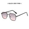 Metal Frame Square Sunglasses Chic UV Protection Double Beam Double Beam Sunglasses Fashionable Square Lens Metal Sunglasses