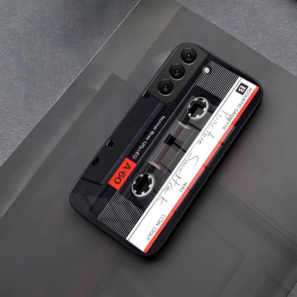 Funda Magnética para Teléfono con Cinta de Cassette de Radio y Cristal para Samsung Galaxy S23 S24 S21 S22 S20 Ultra Fe Plus A34 A16 A54 A24 A52 A53 M54