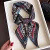68cm Retro Printed Scarf for Women's Autumn and Winter Polyester Fiber Scarf for Sun Protection and Warm Headscarf Neck Shawl
