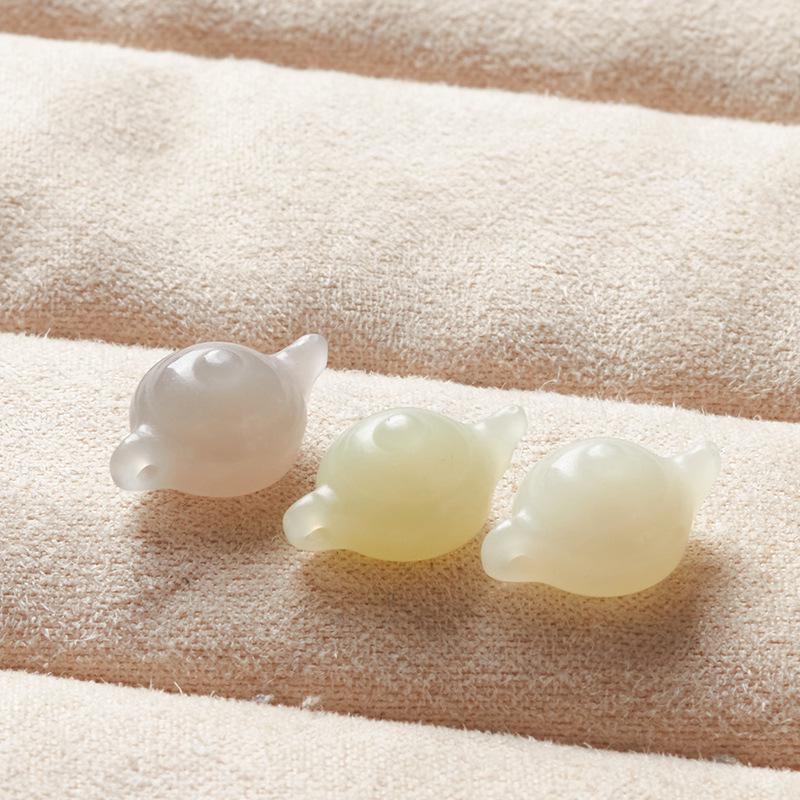 Hetian Jade Mahjong Pot Pendant for DIY Bracelet Beading